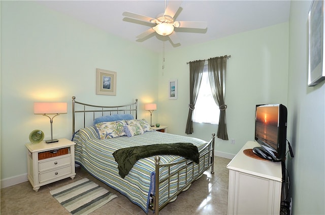 bedroom featuring ceiling fan