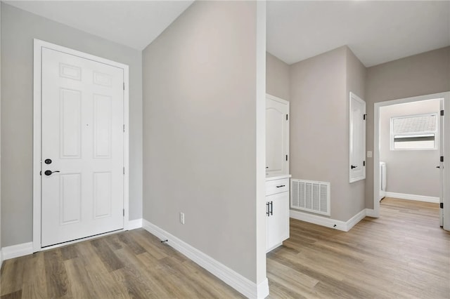 entryway featuring light wood-type flooring