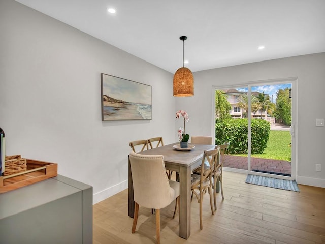 dining room featuring light hardwood / wood-style floors