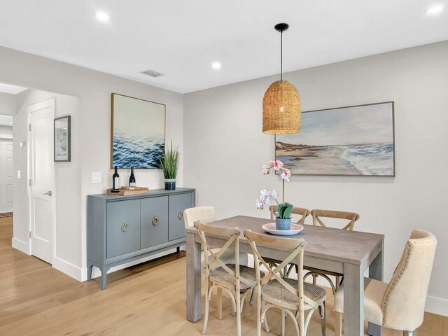 dining area featuring light hardwood / wood-style floors