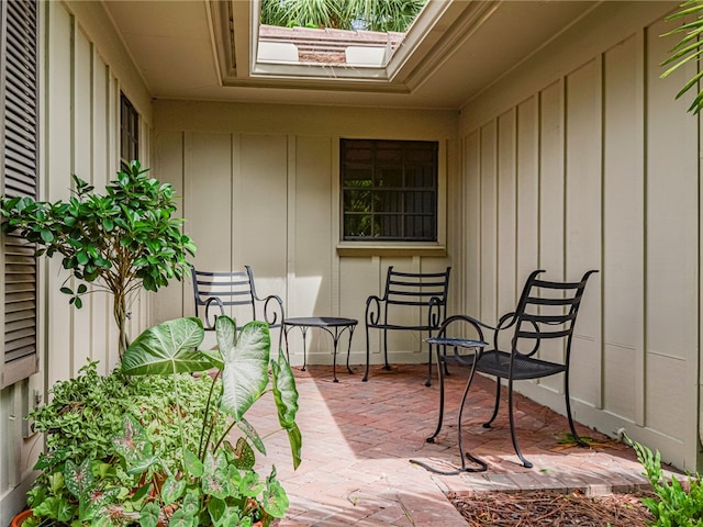 balcony with a patio area