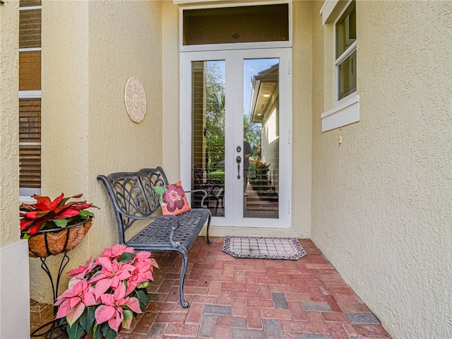 doorway to property with french doors