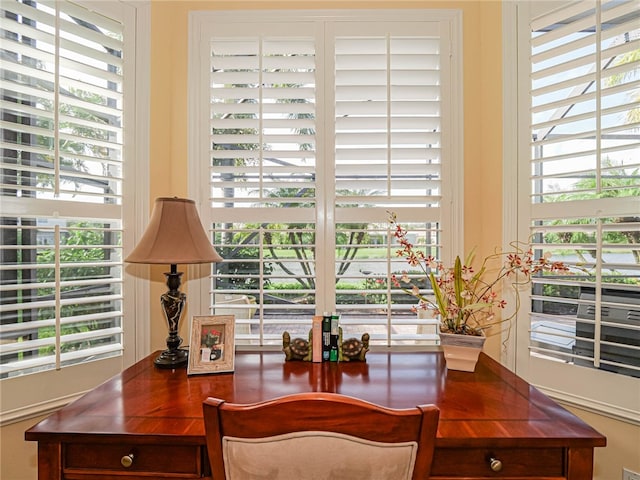 home office featuring a healthy amount of sunlight