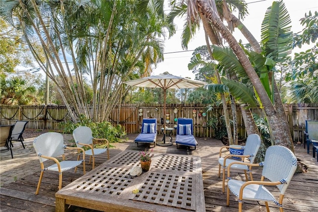 view of patio / terrace featuring a wooden deck