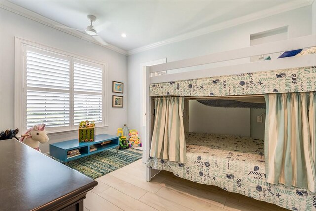 951 W Polo Grounds Dr, Vero Beach, FL 32966 - bedroom featuring crown molding, wood finished floors, and recessed lighting