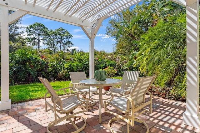 view of patio with a pergola