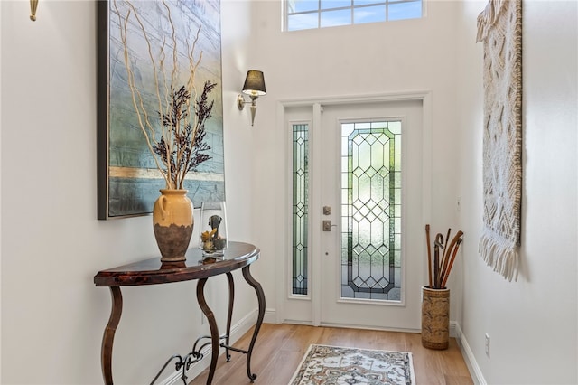 foyer featuring light hardwood / wood-style floors