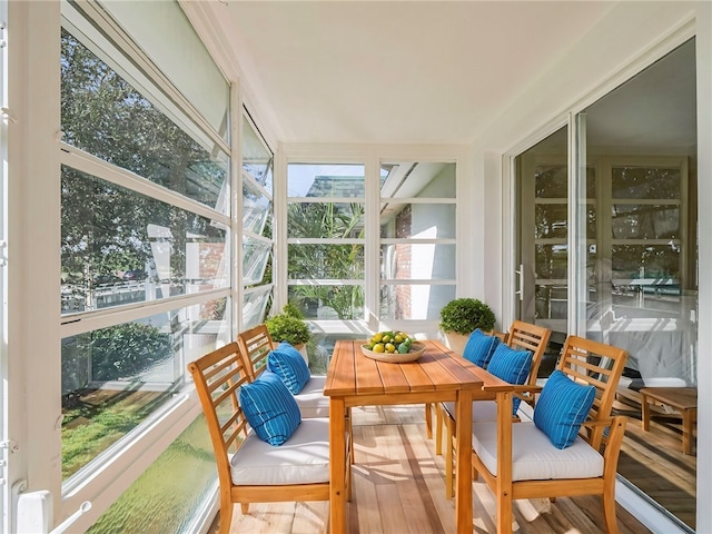 sunroom with plenty of natural light