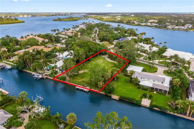 524 Bay Dr, Vero Beach, FL 32963 - bird's eye view featuring a water view