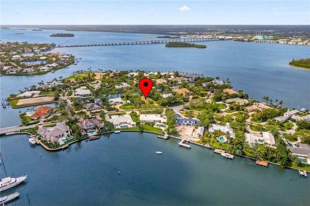 524 Bay Dr, Vero Beach, FL 32963 - drone / aerial view featuring a residential view and a water view