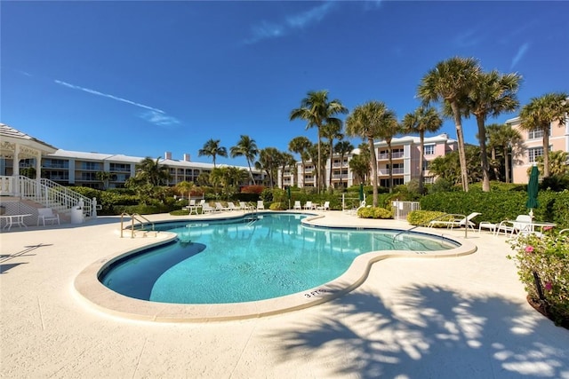 view of pool with a patio