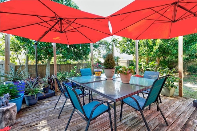 view of wooden deck