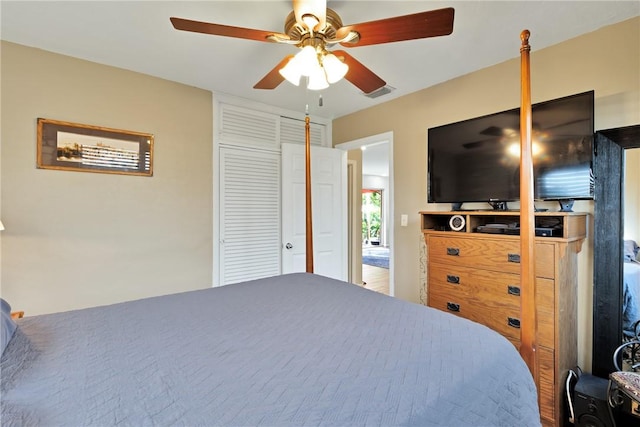 bedroom with ceiling fan