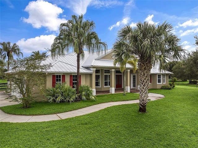 view of front of house with a front yard