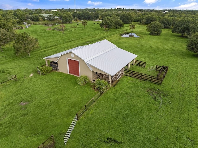 bird's eye view featuring a rural view