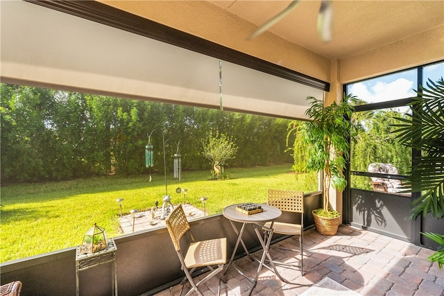 view of patio / terrace with ceiling fan