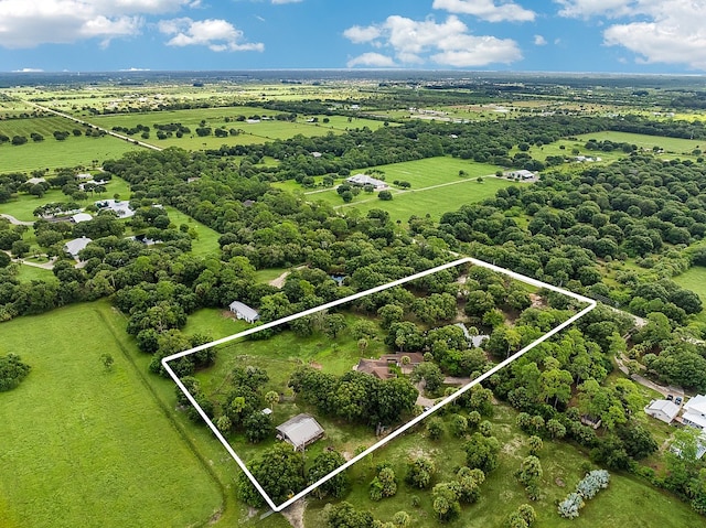 drone / aerial view featuring a rural view