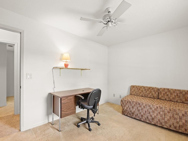 321 Browning Ter, Sebastian, FL 32958 - carpeted office space featuring ceiling fan and baseboards