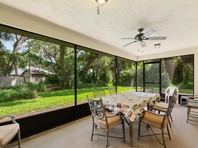 321 Browning Ter, Sebastian, FL 32958 - sunroom / solarium featuring ceiling fan and outdoor dining space