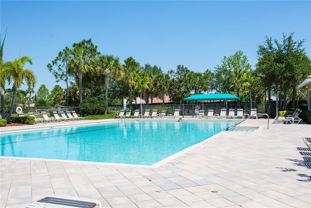 view of pool featuring a patio area