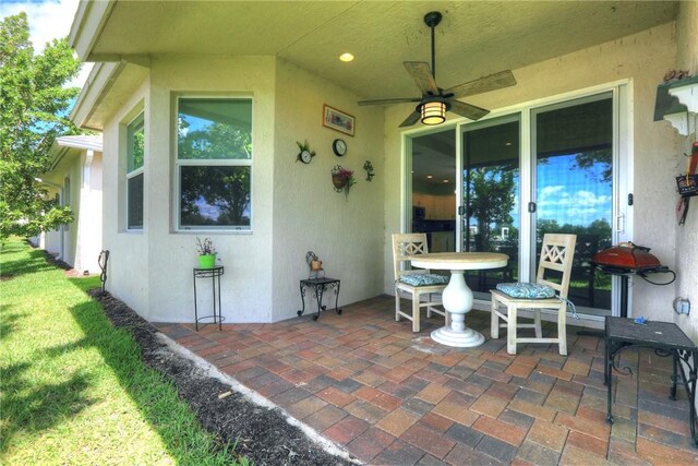 6005 Bella Rosa Ln, Vero Beach, FL 32966 - view of patio / terrace featuring ceiling fan