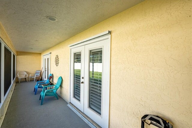 balcony with french doors