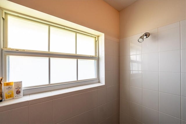 details featuring a tile shower