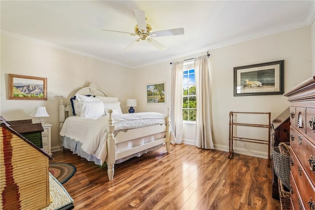 1250 W Southwinds Blvd Unit 310, Vero Beach, FL 32963 - bedroom with wood finished floors, ornamental molding, and a ceiling fan