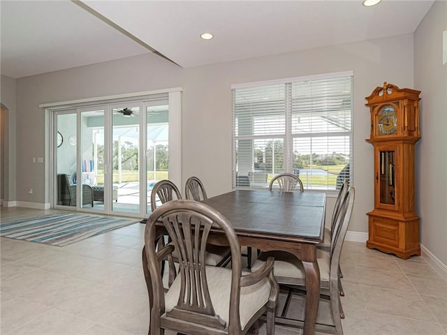 dining room featuring light tile patterned floors