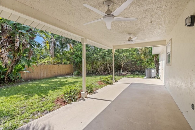 725 Wentworth St, Sebastian, FL 32958 - view of patio with a ceiling fan and central air condition unit