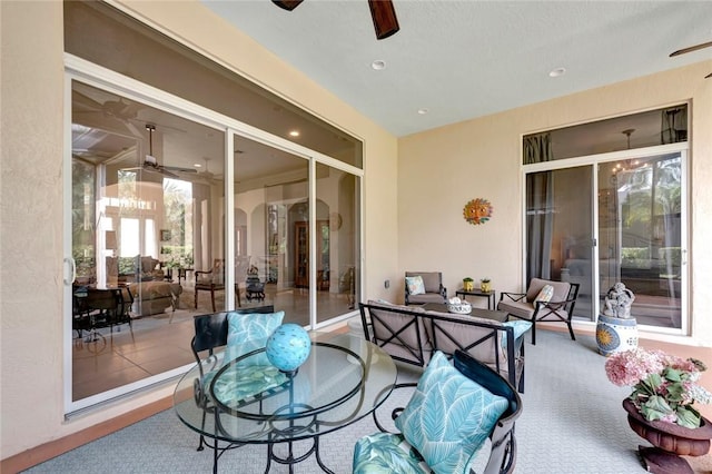 view of patio / terrace with ceiling fan