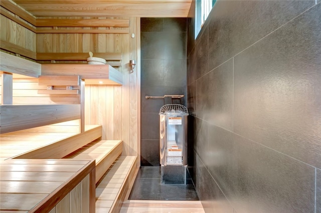 view of sauna