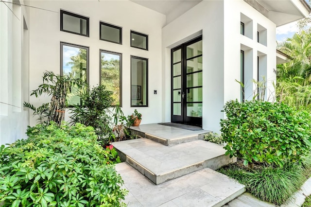 doorway to property with french doors