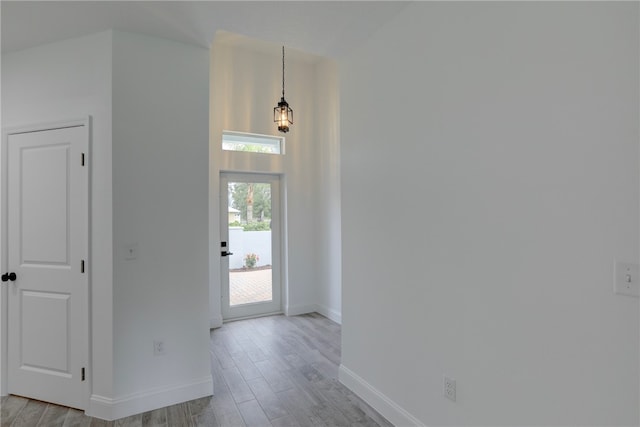 entrance foyer featuring light hardwood / wood-style floors