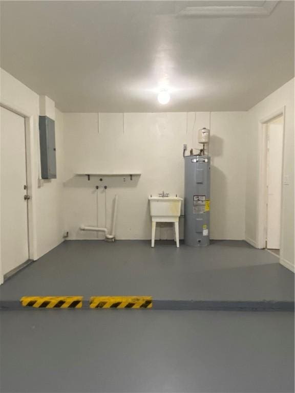 473 Englar Dr, Sebastian, FL 32958 - garage with water heater and electric panel