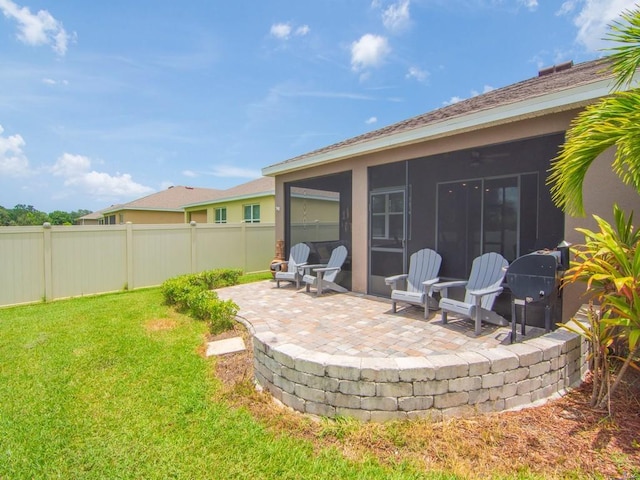 2641 Crowned Eagle Cir SW, Vero Beach, FL 32962 - view of yard featuring a patio and a sunroom