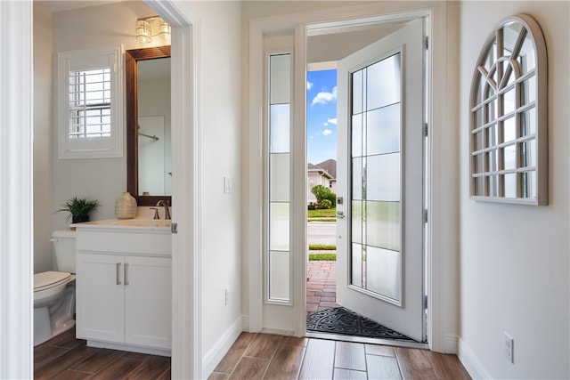 doorway featuring sink