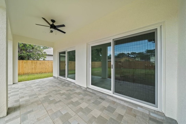 7160 Carlowe Ave, Cocoa, FL 32927 - view of patio / terrace featuring a ceiling fan