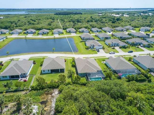 7257 33rd Sq, Vero Beach, FL 32967 - drone / aerial view featuring a water view and a residential view