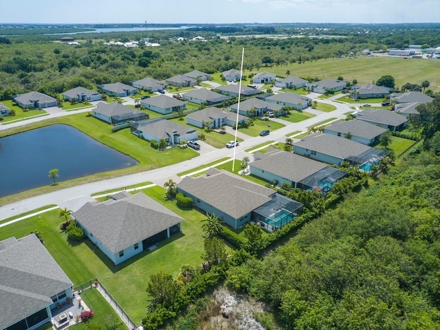 7257 33rd Sq, Vero Beach, FL 32967 - drone / aerial view featuring a water view and a residential view