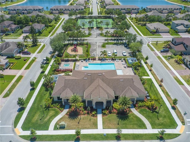 10008 W Villa Cir Unit 10008, Vero Beach, FL 32966 - bird's eye view featuring a water view and a residential view