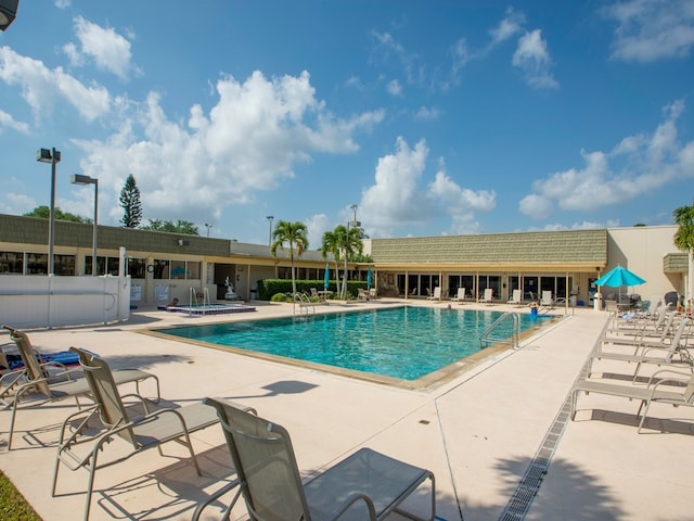 view of pool with a patio area