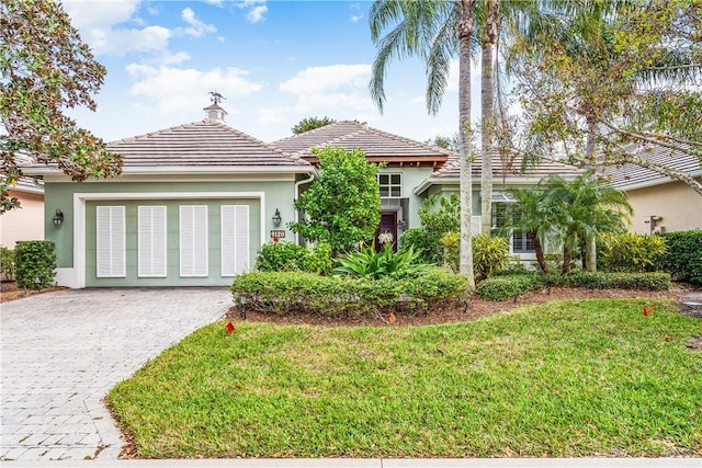 view of front of home with a front yard