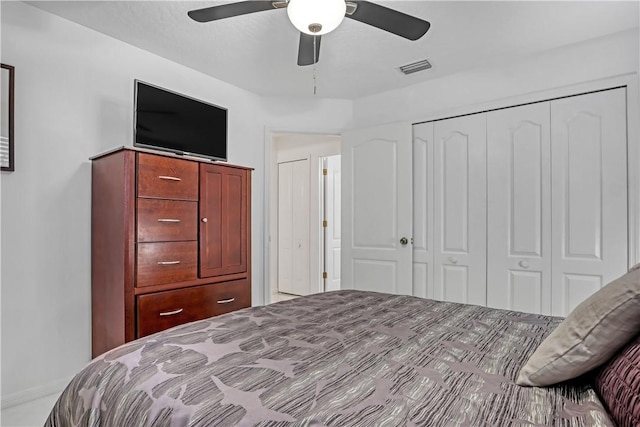 bedroom with ceiling fan