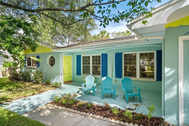 exterior space with a porch