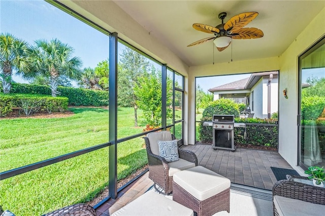 5151 Jasper Sq, Vero Beach, FL 32967 - sunroom / solarium with a ceiling fan