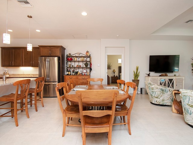 view of tiled dining room