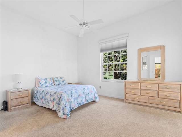 bedroom with carpet and ceiling fan