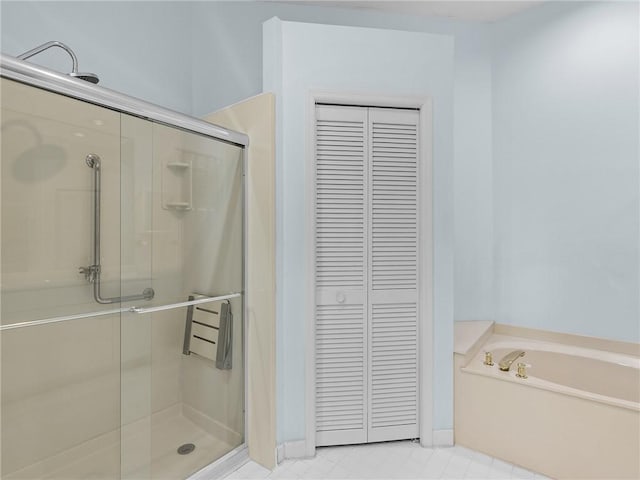 bathroom with independent shower and bath