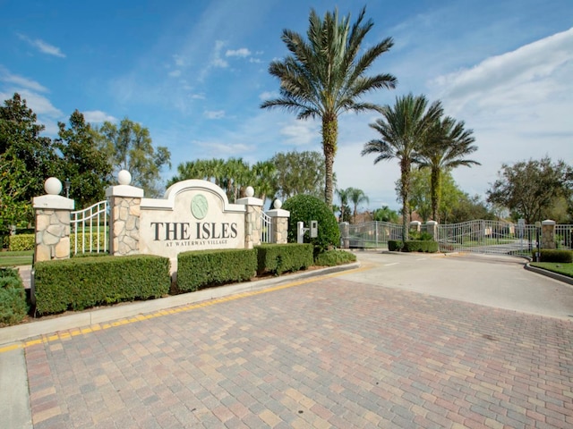 view of community sign